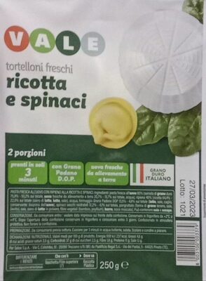 Tortelloni freschi ricotta e spinaci