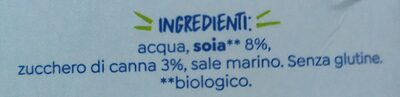 Vivi Bene Soia con zucchero di cana ingredients label