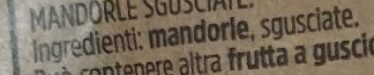 Mandorle sgusciate ingredients label