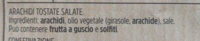 Arachidi tostate salate ingredients label
