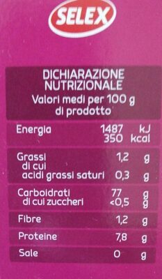 Riso lungo B aromatico per insalate nutrition facts table