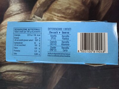 Yogurt magro ananas nutrition facts table