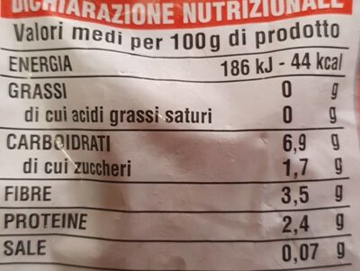 Minestrone  di verdure nutrition facts table