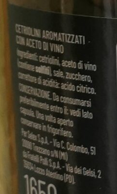 Cetriolini ingredients label