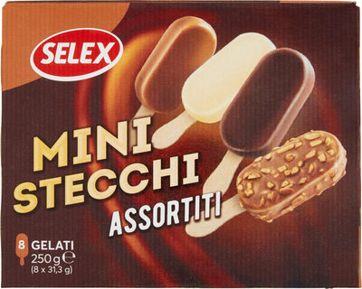 Ministecchi di gelato assortiti front packaging