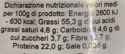 La nostra frutta secca mandorle nutrition facts table