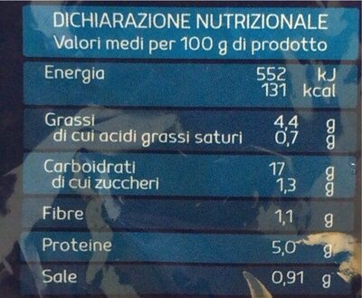 Linguine allo scoglio nutrition facts table