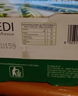 Piselli medi front packaging