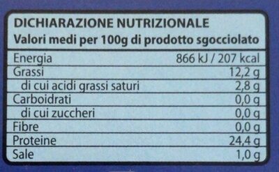 Filetti di sgombro nutrition facts table