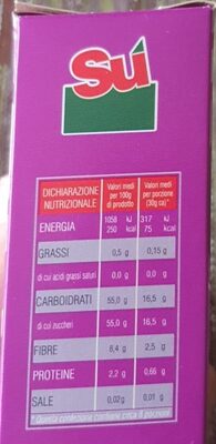 Prugne secche denocciolate nutrition facts table