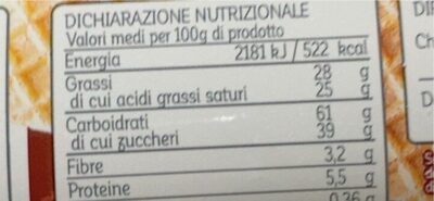 Wafer al cacao nutrition facts table