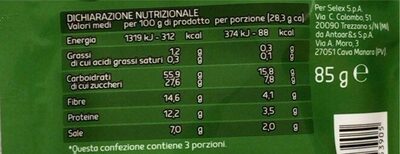 Zuppa verdure nutrition facts table