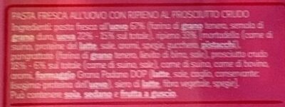 Tortellini freschi con Prosciutto Crudo ingredients label