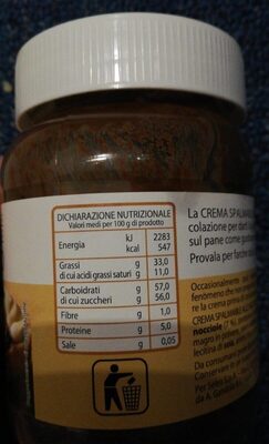 Crema spalmabile bigusto nutrition facts table