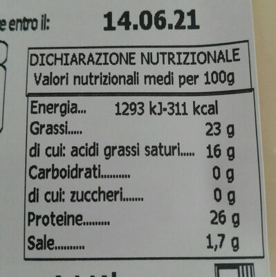 Edamer a fette nutrition facts table