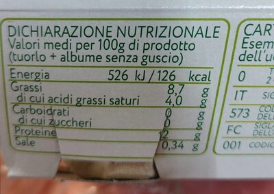 Uova bio nutrition facts table