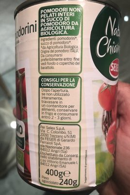 Pomodorini ingredients label