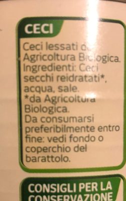 Ceci ingredients label