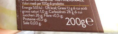 Sorbetto al limone di sicilia nutrition facts table