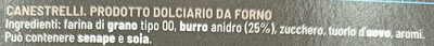 Canestrelli ingredients label