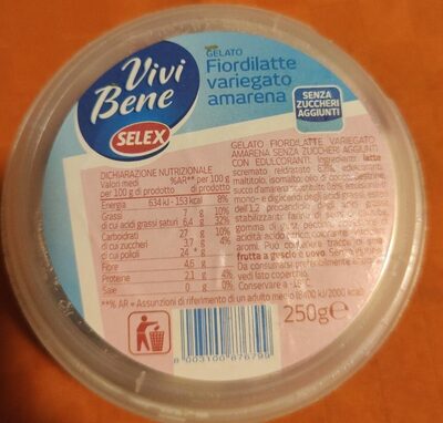 Vivi bene gelato variegato amarena