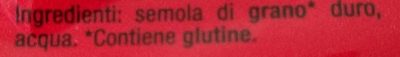 Penne Lisce, n. 71, pasta di semola di grano duro ingredients label