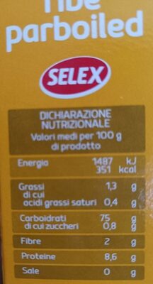 riso ribe parboiled nutrition facts table