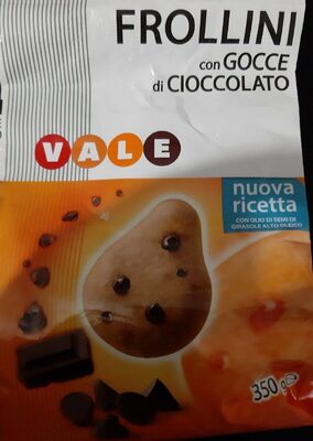 Frollini con gocce di cioccolato front packaging