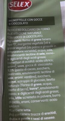 Brioche au chocolat ingredients label