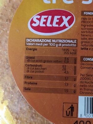 Fondo torta nutrition facts table