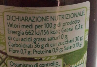 La Natura nutrition facts table