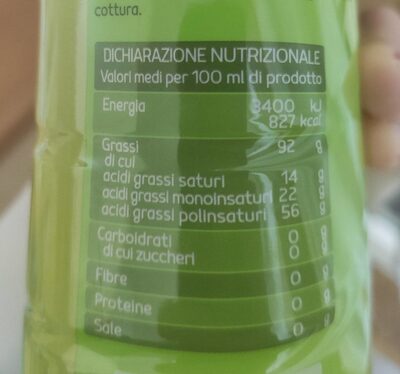 Olio di semi di soia nutrition facts table