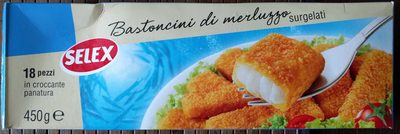 Bastoncini di merluzzo surgelati front packaging