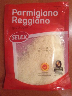 Parmigiano reggiano grattugiato d o p front packaging