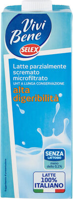 Latte uht microfiltrato parzialmente scremato alta digeribilità front packaging