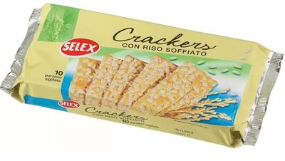 Crackers con riso soffiato front packaging