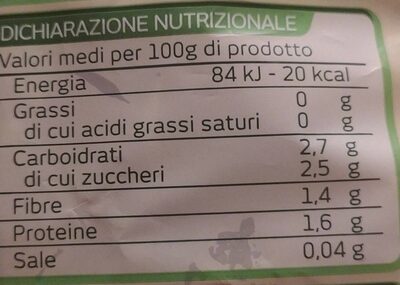Misticanza Biologica nutrition facts table