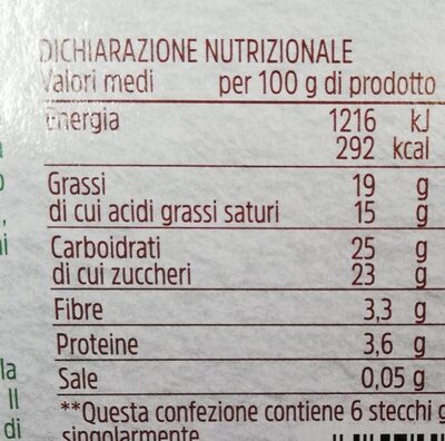 Stecco gelato alla soia nutrition facts table