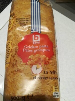 Pâtes grecques front packaging
