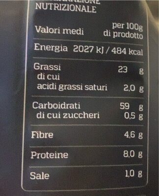 Patatine al rosmarino nutrition facts table