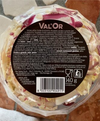 Insalata cuor di gusto nutrition facts table