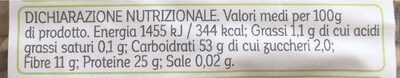 Lenticchie giganti nutrition facts table