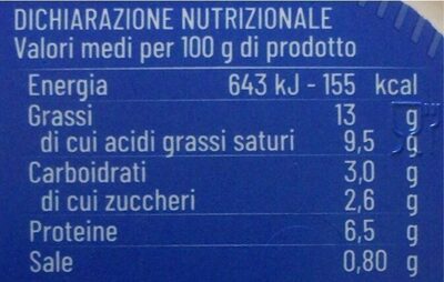 Fresco spalmabile nutrition facts table