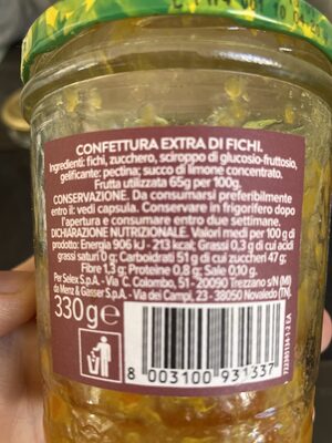 Confettura extra di fichi ingredients label