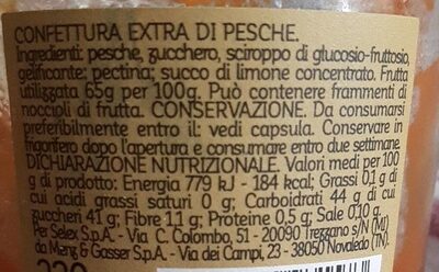 pesche nutrition facts table