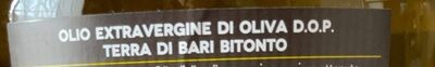 Olio extravergine di oliva Dop terra di Bari Bitonto ingredients label