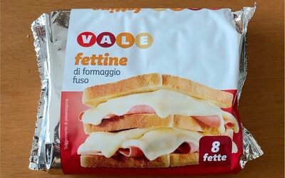 Fettine di formaggio fuso front packaging