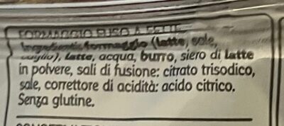 Fettine di formaggio fuso ingredients label