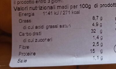 TORTELLINI con CULATELLO e PARMIGIANO REGGIANO nutrition facts table