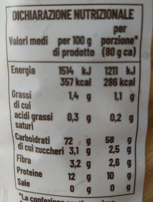 penne rigate n. 32 nutrition facts table